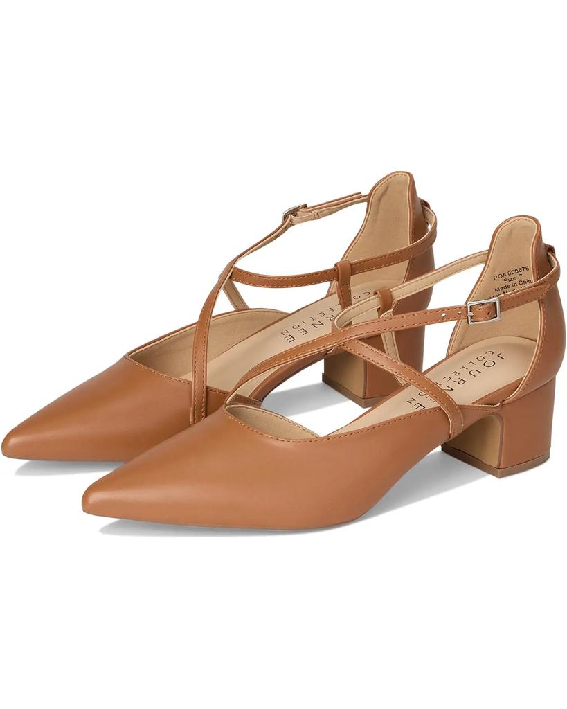 Galvinn Damen-Pumps mit Riemchen, spitzer Zehenpartie und Blockabsatz image 2
