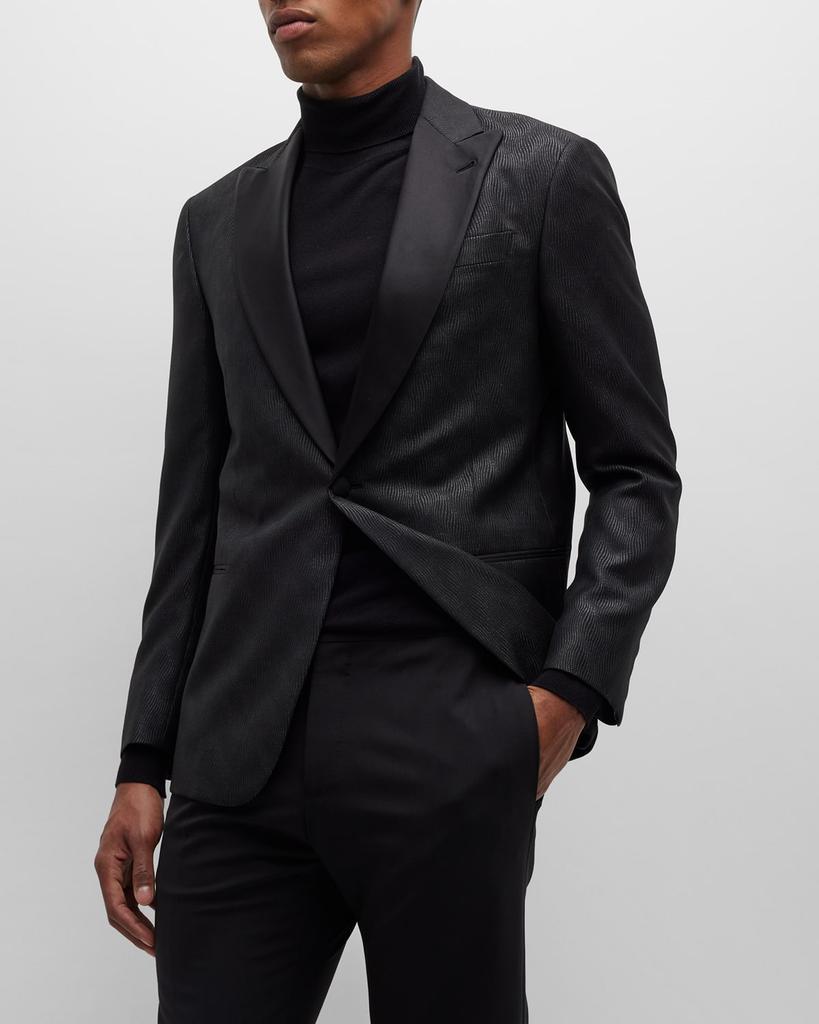 商品Giorgio Armani|Men's Wavy Jacquard Dinner Jacket,价格¥20714,第1张图片