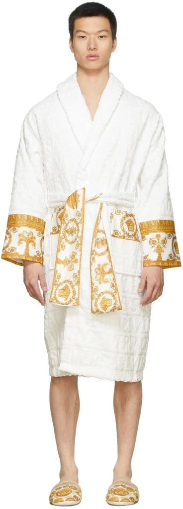 商品Versace|White I Heart Baroque Robe,价格¥4645,第1张图片