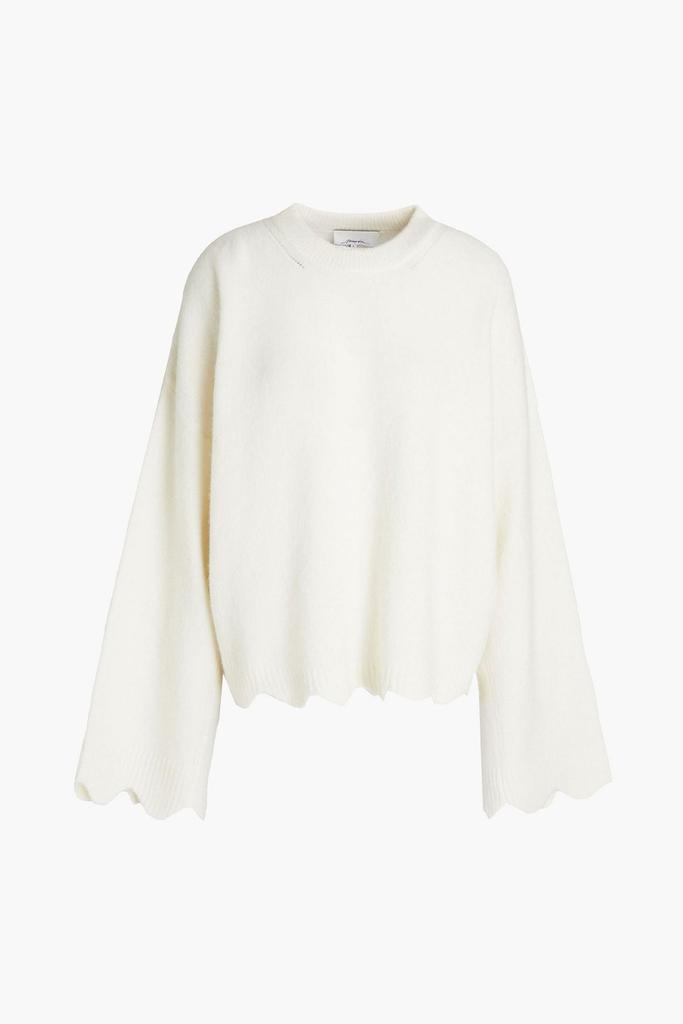 Scalloped brushed knitted sweater商品第1张图片规格展示