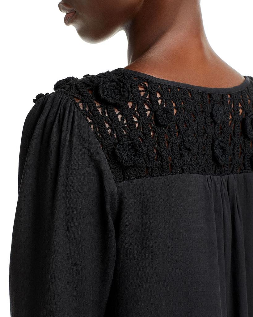 Crochet Inset Bell Sleeve Top - 100% Exclusive商品第4张图片规格展示