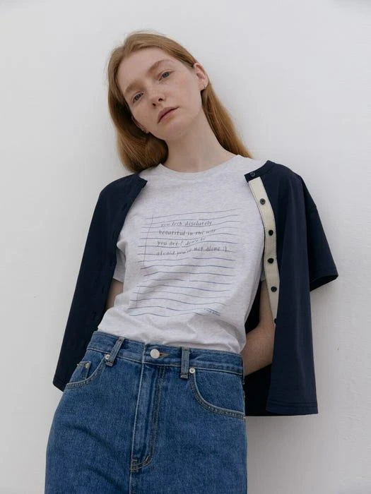 商品BRENDABRENDEN SEOUL|Note Tee - Melange,价格¥539,第4张图片详细描述