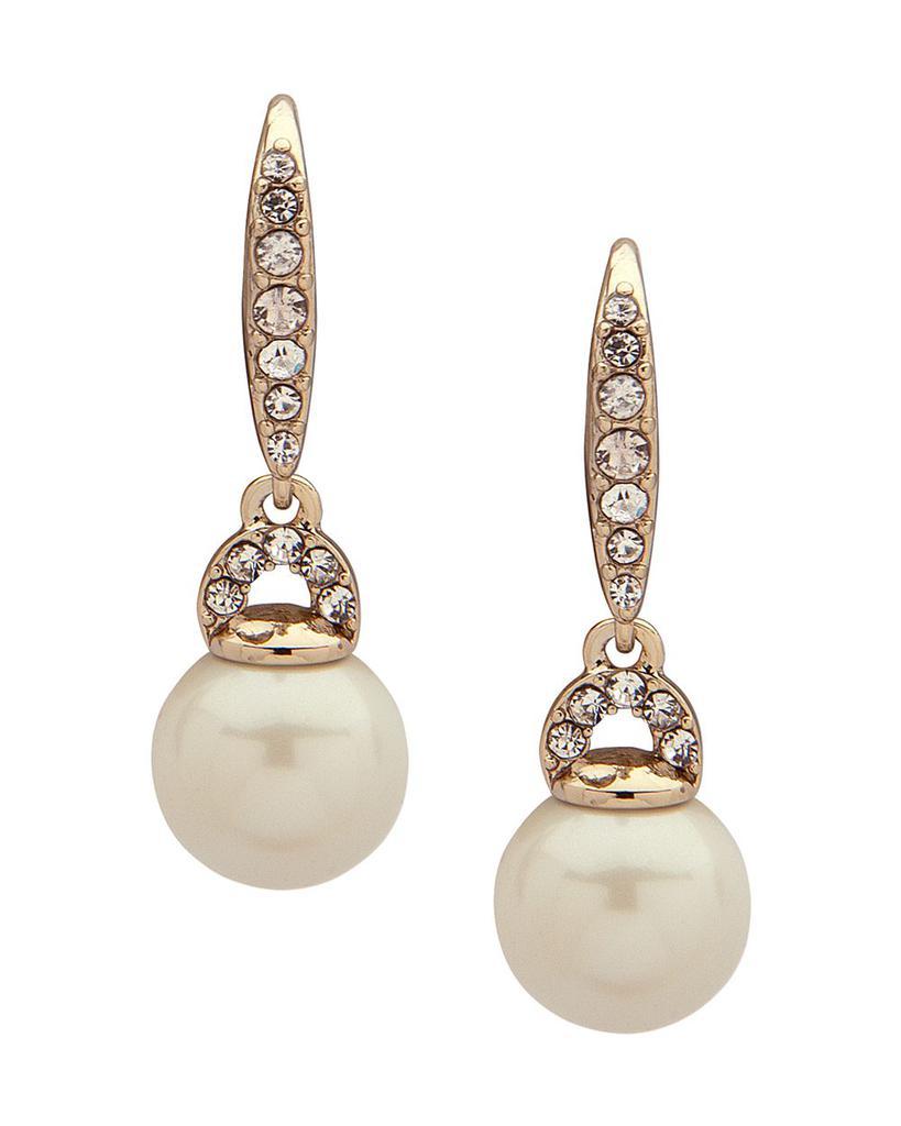 商品Ralph Lauren|Pavé & Simulated Pearl Small Drop Earrings,价格¥251,第1张图片