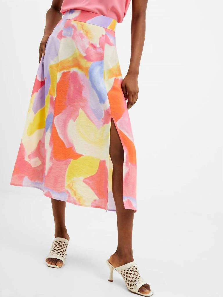 商品French Connection|Isadora Faron Drape Slip Midi Skirt In Summer Multi,价格¥306,第1张图片