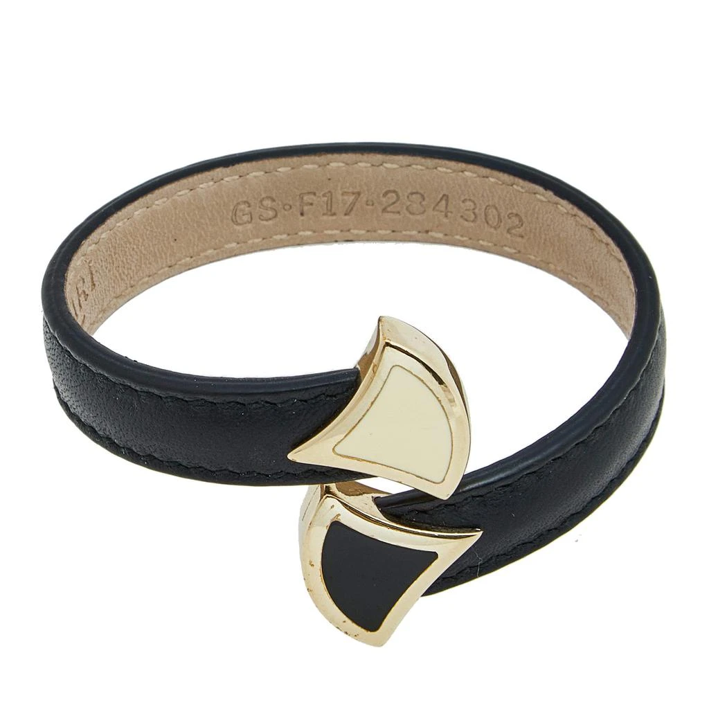 商品[二手商品] BVLGARI|Bvlgari Divas' Dream Enamel Leather Gold Tone Metal Cuff Bracelet ,价格¥980,第5张图片详细描述