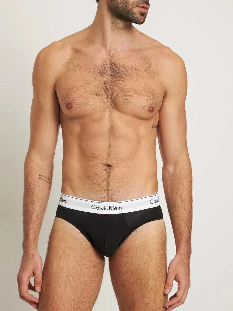 商品Calvin Klein|Pack Of 3 Logo Band Cotton Briefs,价格¥293,第2张图片详细描述