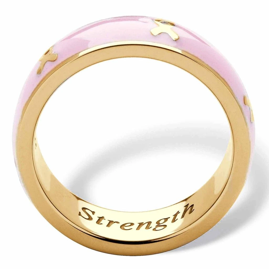 商品Palm Beach Jewelry|Breast Cancer Awareness Pink Enamel Inscribed Ribbon Eternity Band,价格¥313,第2张图片详细描述