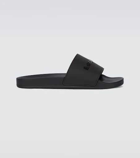 商品Balenciaga|Pool logo rubber slides,价格¥1951,第1张图片