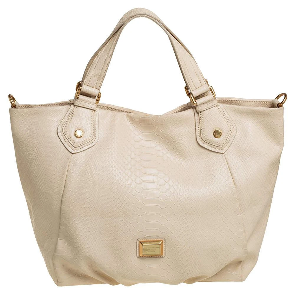 商品[二手商品] Marc Jacobs|Marc by Marc Jacobs Beige Python Embossed Leather Shopper Tote,价格¥923,第1张图片