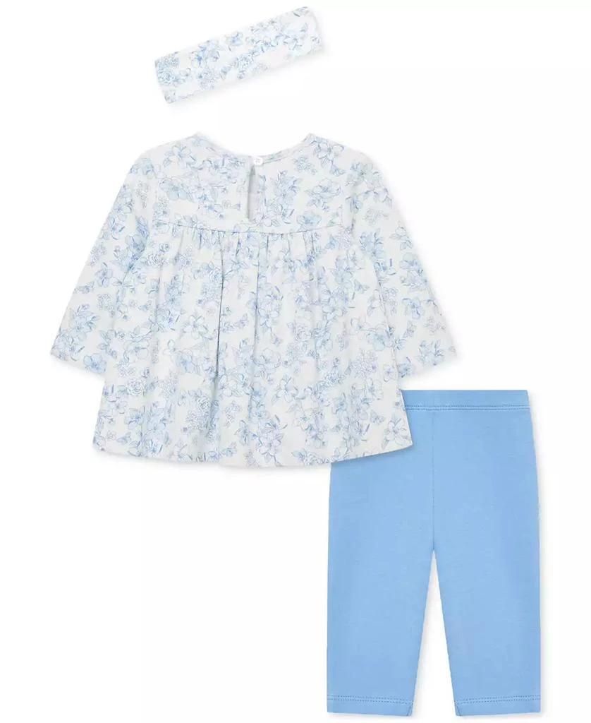 商品Little Me|Baby Girls Cotton Headband, Smocked Floral-Print Tunic & Leggings, 3 Piece Set,价格¥221,第2张图片详细描述