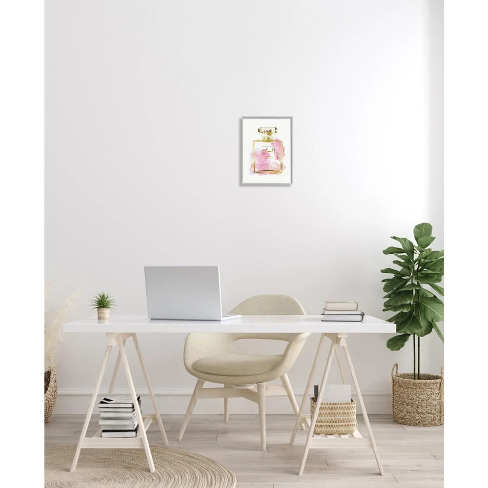 商品Stupell Industries|Glam Perfume Bottle Gold-Tone Pink Gray Farmhouse Rustic Framed Giclee Texturized Art, 11" x 14",价格¥482,第2张图片详细描述
