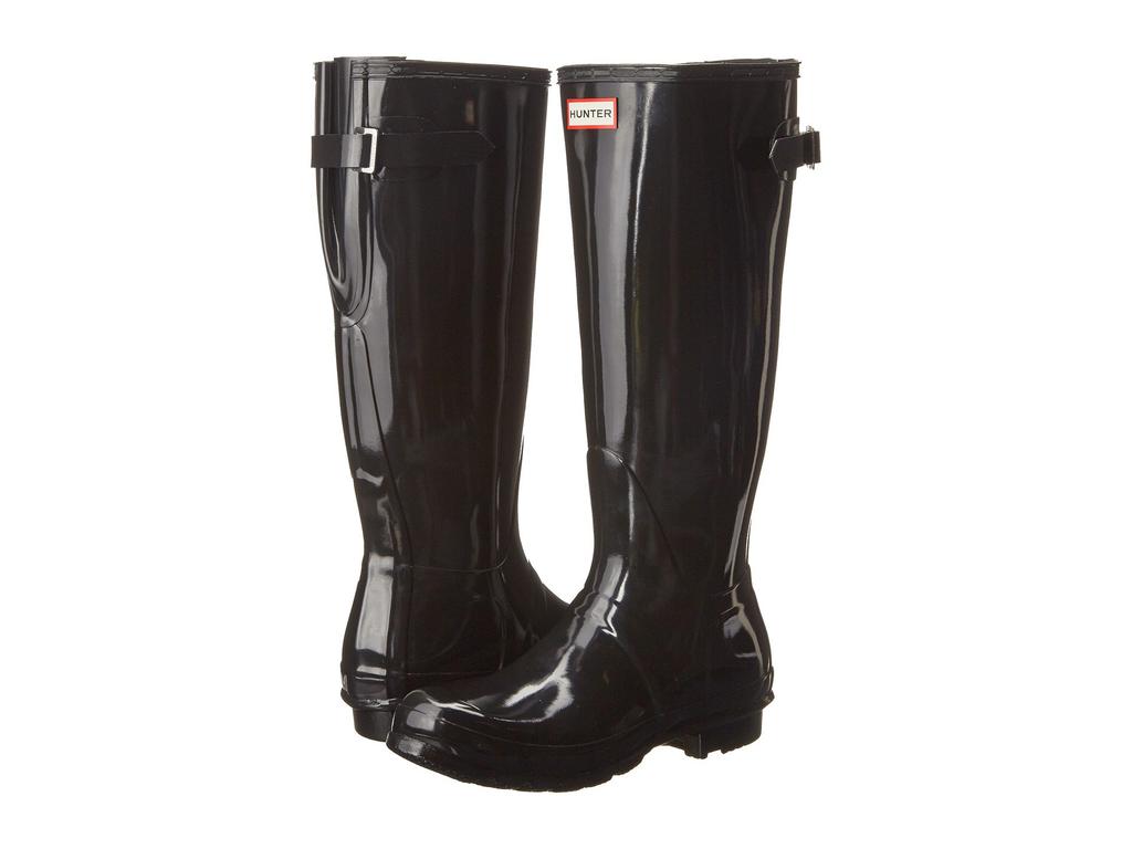 Hunter Women s Original Back Adjustable Gloss Rain Boot Size 5M Black