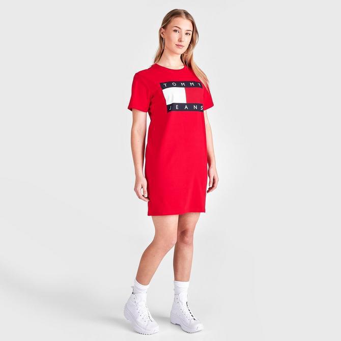 商品Tommy Hilfiger|Women's Tommy Hilfiger Flag Short-Sleeve T-Shirt Dress,价格¥259,第4张图片详细描述