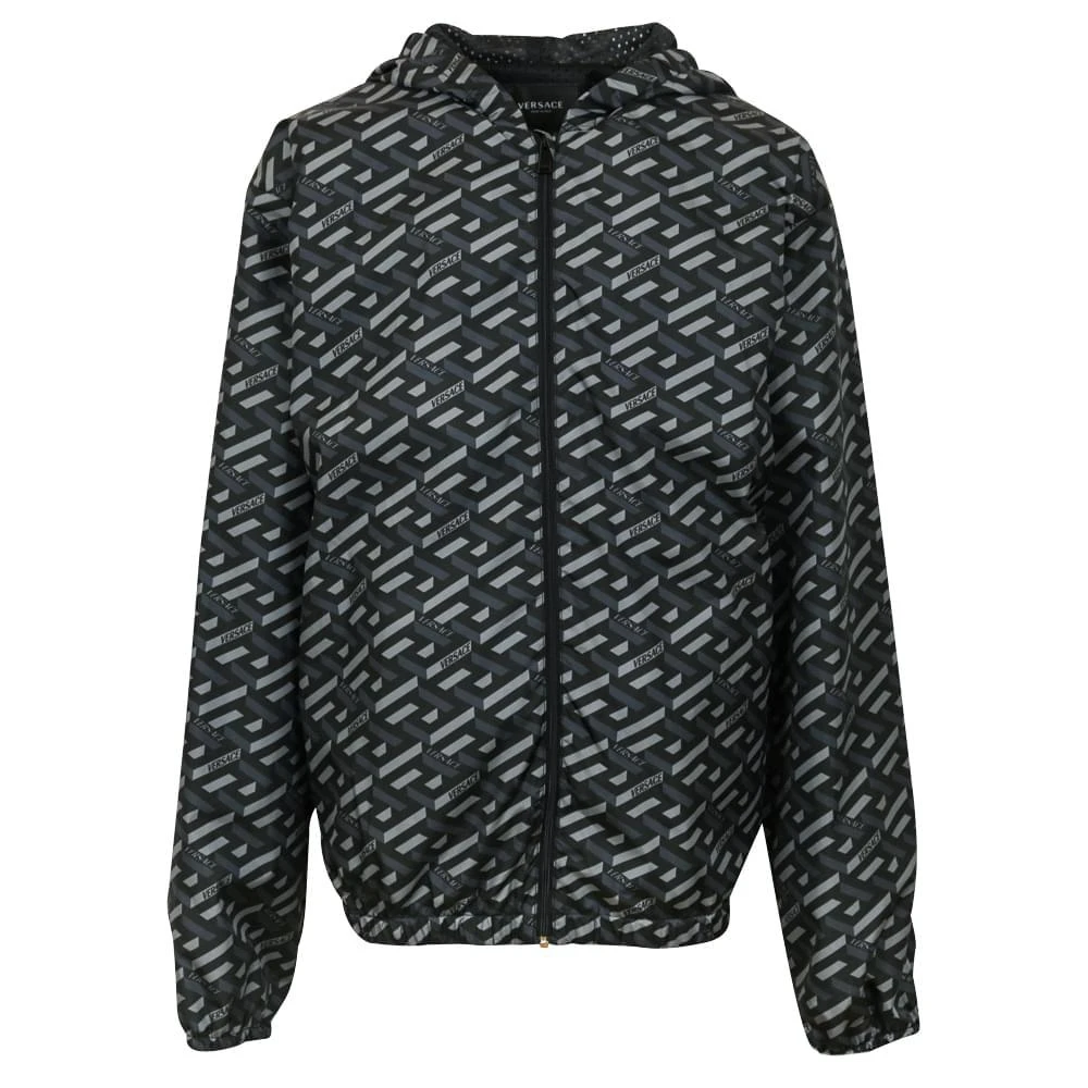 商品Versace|LA Greca Pattern Black & Grey Jacket,价格¥1914,第1张图片