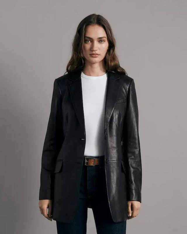 商品Rag & Bone|Charles Leather Blazer,价格¥7512,第1张图片