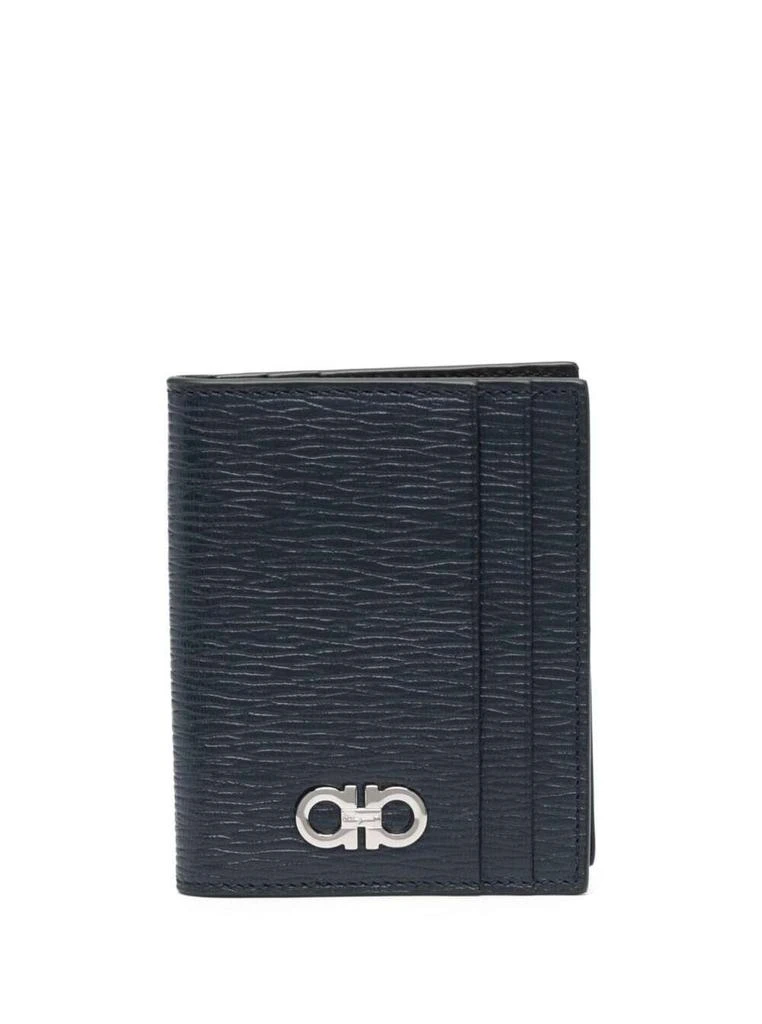 商品Salvatore Ferragamo|Blue Cardholder With Silver-tone Gancini Logo In Calf Leather Man,价格¥1967,第1张图片