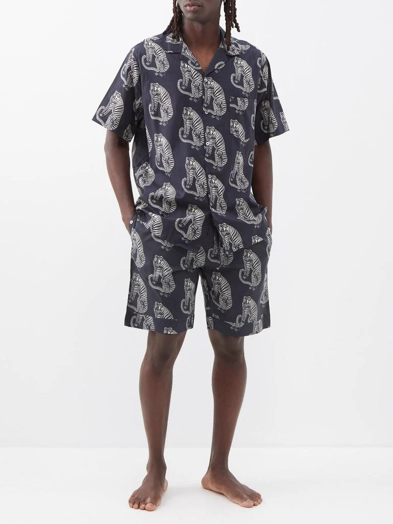 商品Desmond & Dempsey|Sansindo tiger-print cotton pyjama shirt,价格¥432,第2张图片详细描述