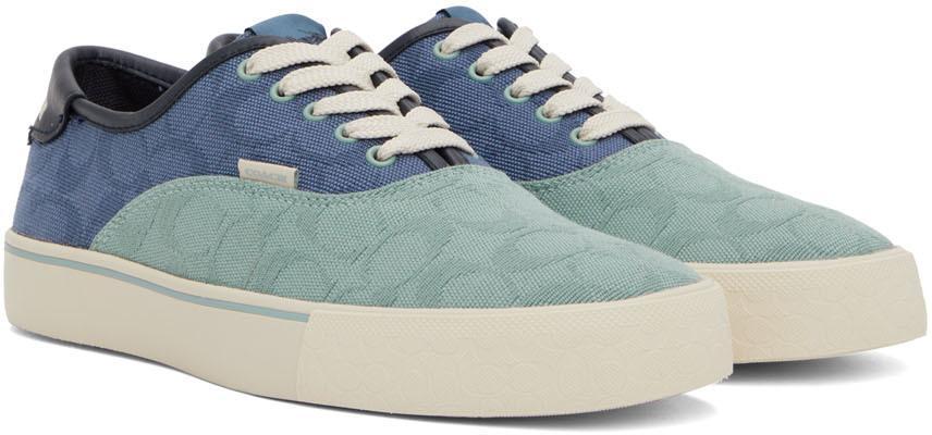 商品Coach|Blue Canvas Sneakers,价格¥1216,第6张图片详细描述