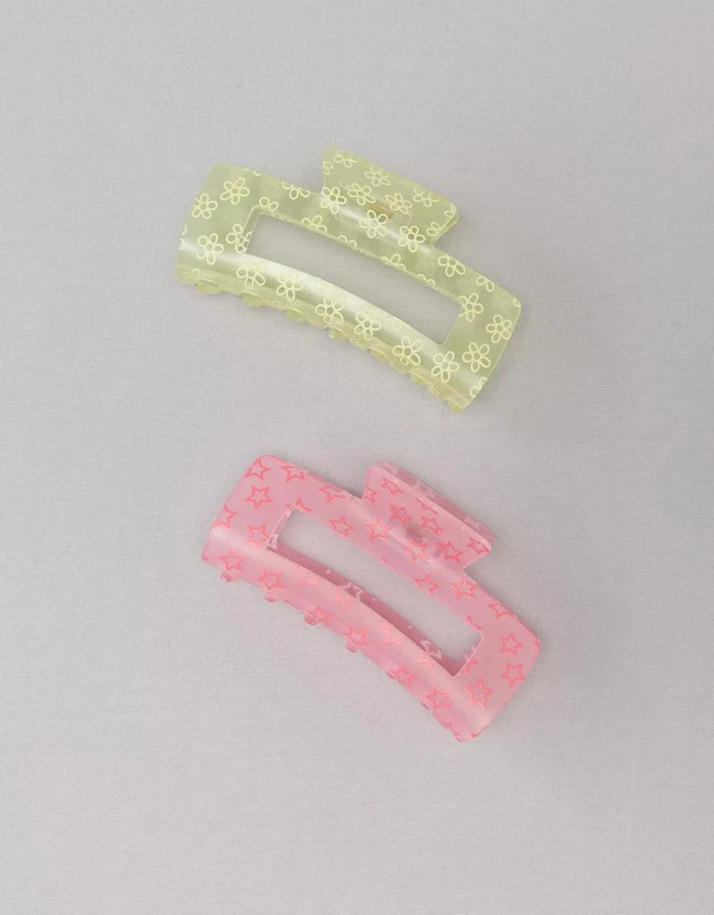 商品AE|AE Frosted Rectangle Claw Clip 2-Pack,价格¥138,第2张图片详细描述