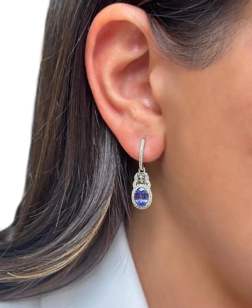 商品Le Vian|Blueberry Tanzanite (2 ct. t.w.) & Diamond (1/2 ct. t.w.) Charm Hoop Earrings in 14k White Gold,价格¥58047,第2张图片详细描述