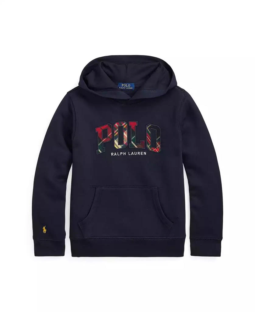 商品Ralph Lauren|Big Boys Plaid-Logo Fleece Hoodie,价格¥330,第1张图片