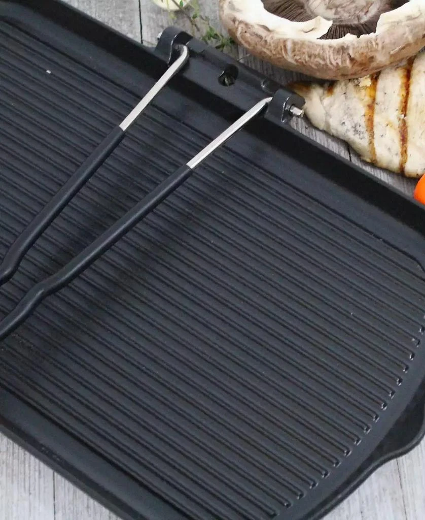 商品Chasseur|French Cast Iron 14" Rectangle Grill With Folding Handle,价格¥833,第2张图片详细描述