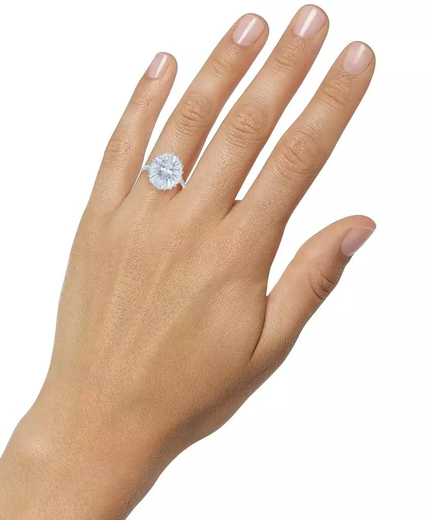 商品Giani Bernini|Cubic Zirconia Tapered Flower Oval & Baguette Ring (5-3/8 ct. t.w.) in Sterling Silver (Also Available in Orange, Blue, and Light Blue),价格¥352,第3张图片详细描述
