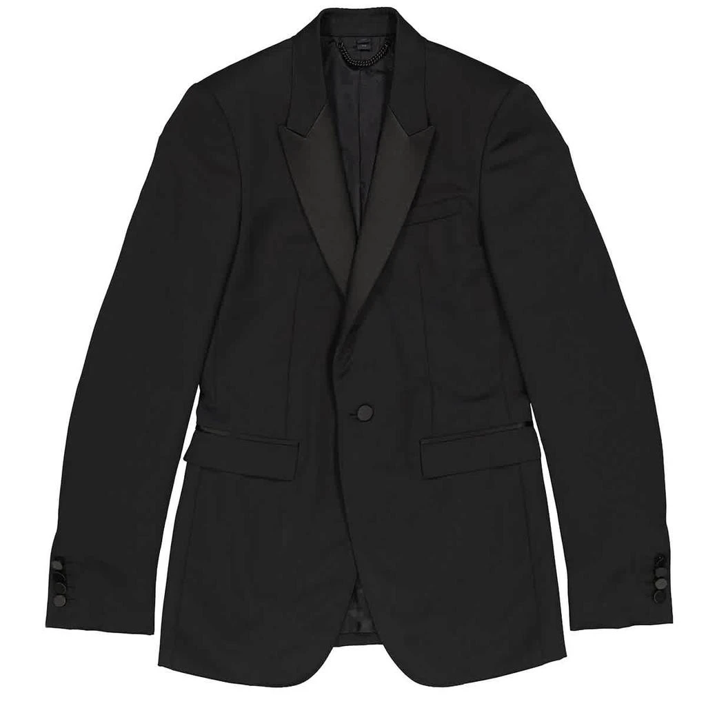 商品Burberry|Men's Black Satin Lapel Wool Tailored Jacket,价格¥3555,第1张图片