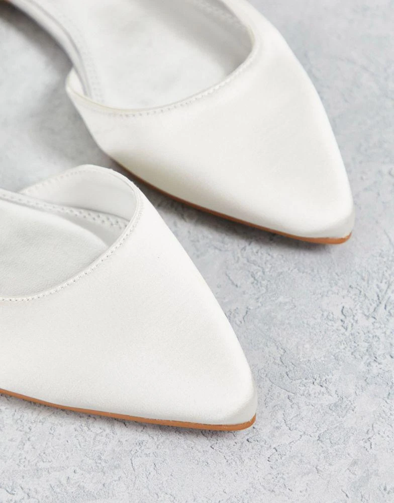 商品ASOS|ASOS DESIGN Wide Fit Virtue d'orsay pointed ballet flats in ivory satin,价格¥81,第2张图片详细描述