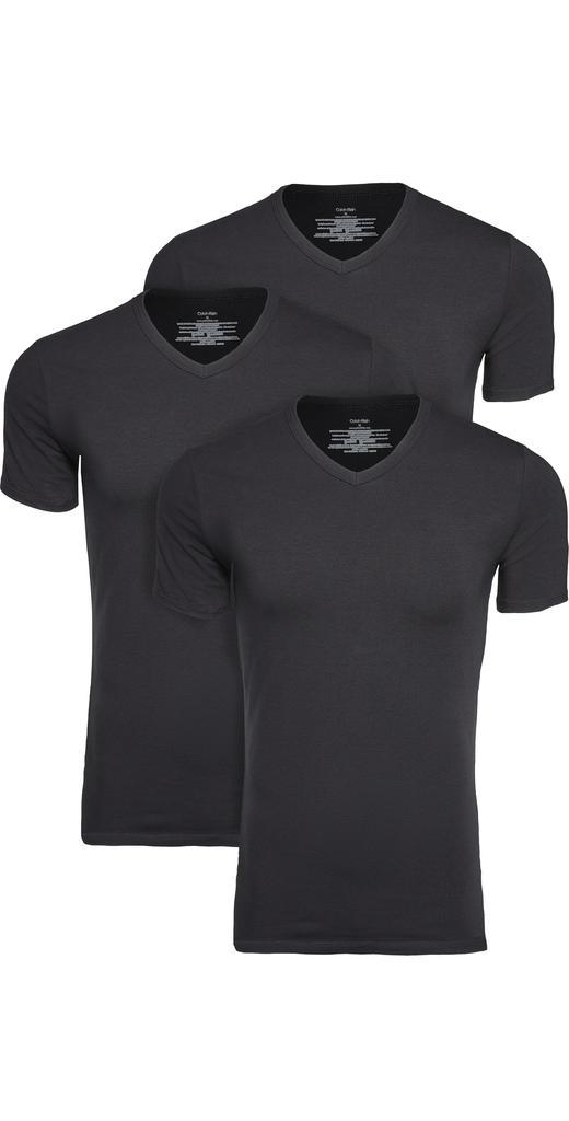 商品Calvin Klein|Calvin Klein Underwear 3 Pack Cotton Stretch V Neck Tee,价格¥199,第1张图片