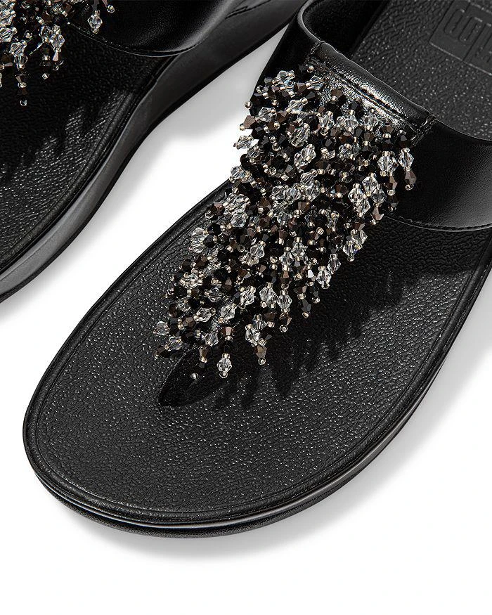 商品FitFlop|Women's Rumba Beaded Thong Wedge Sandals,价格¥580,第5张图片详细描述