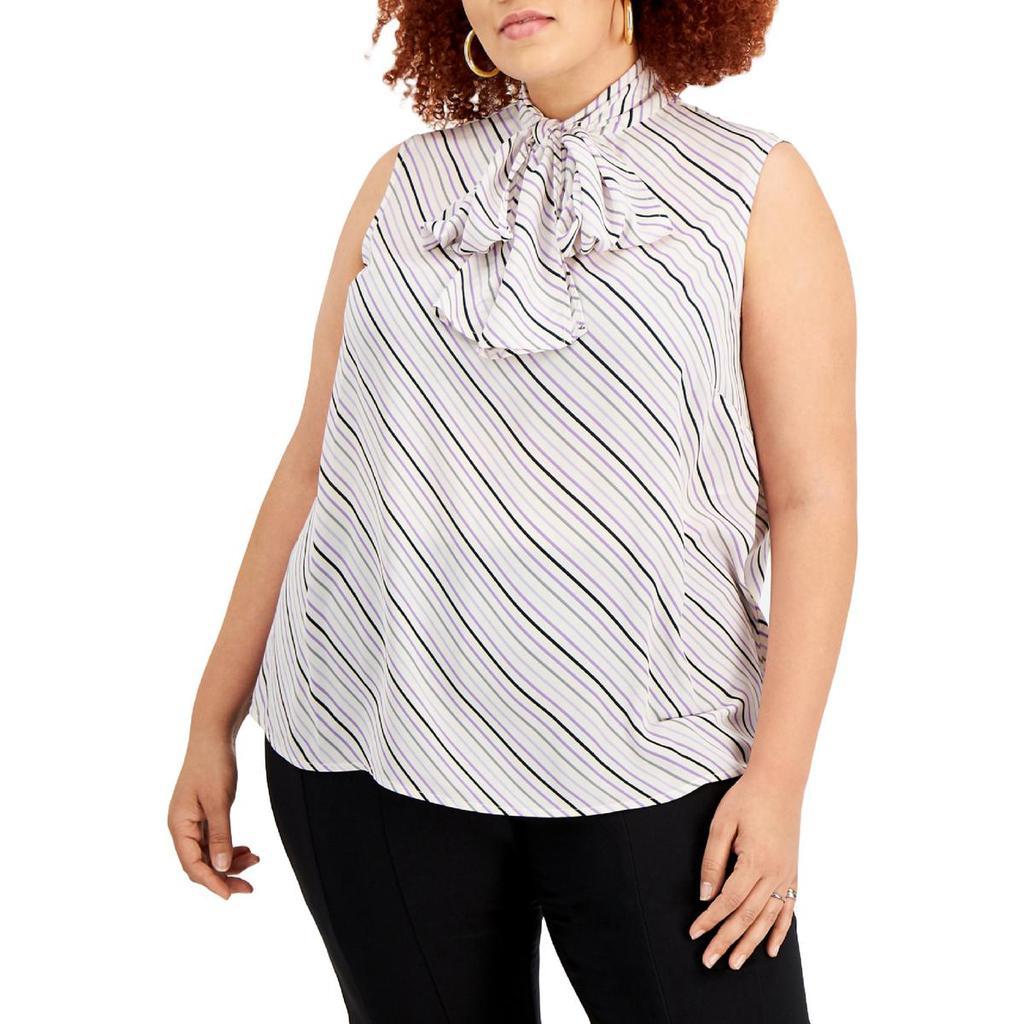 商品Bar III|Bar III Womens Plus Tie-Neck Sleeveless Pullover Top,价格¥276,第1张图片