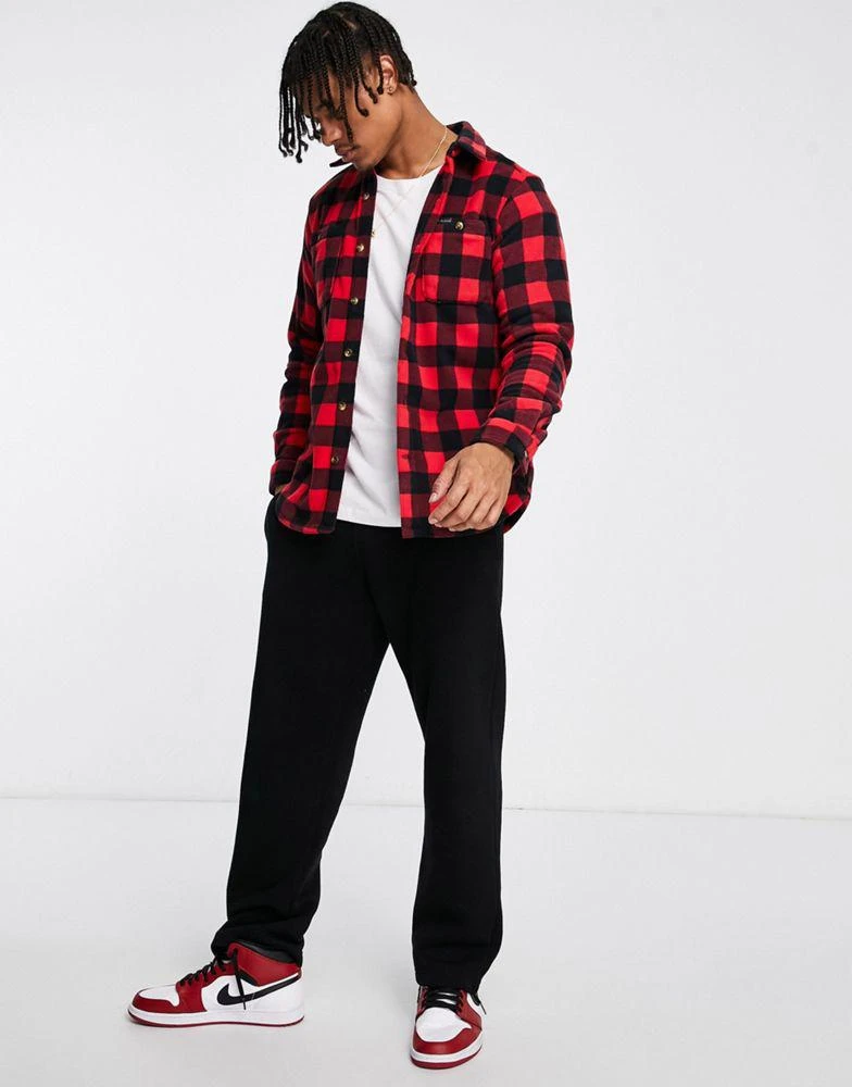 商品Columbia|Columbia Flare Gun fleece overshirt in red mountain check,价格¥774,第2张图片详细描述