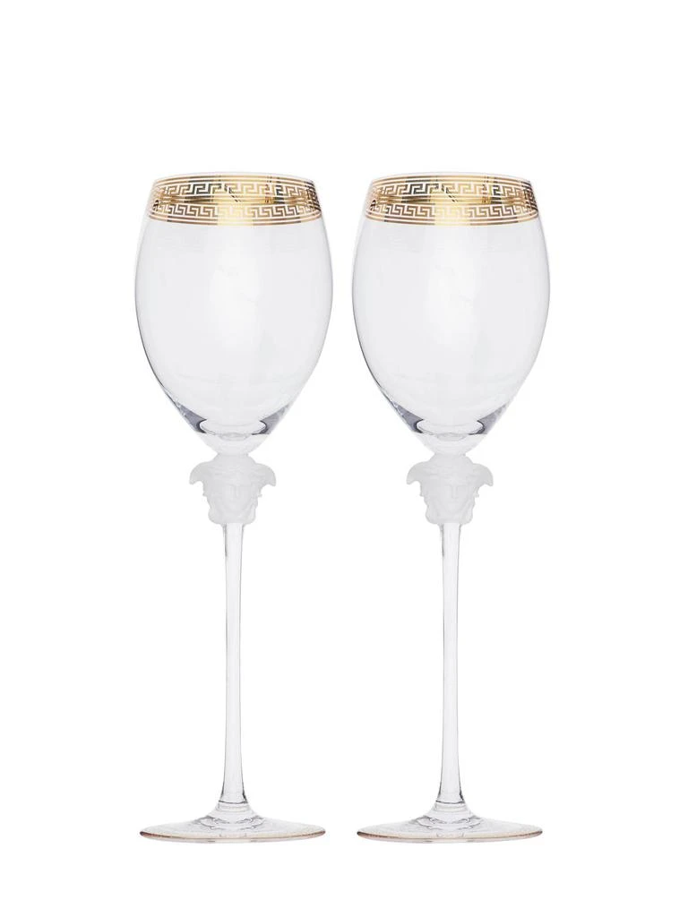 商品Versace|Set Of 2 Medusa D'or Wine Glasses,价格¥5173,第1张图片