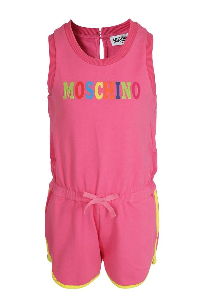 商品Moschino|Moschino Kids Logo Printed Sleeveless Crewneck Playsuit,价格¥668,第1张图片