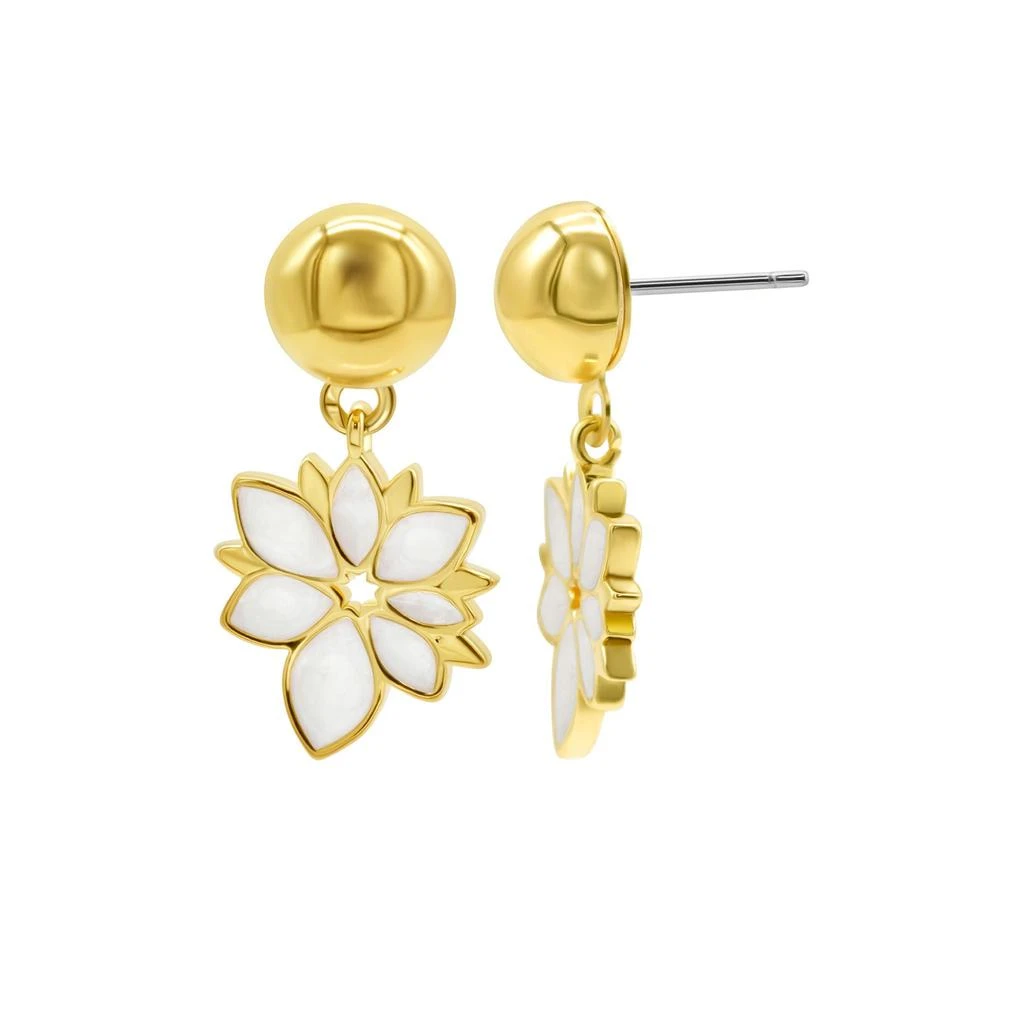 商品ADORNIA|White Mother of Pearl Flower Drop Earrings gold,价格¥291,第3张图片详细描述