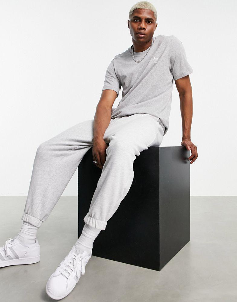 adidas Originals essentials t-shirt in grey heather with small logo商品第3张图片规格展示
