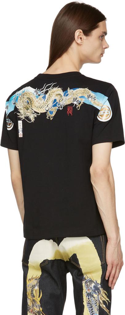 Black Mt. Fuji Dragon Daicock T-Shirt商品第3张图片规格展示