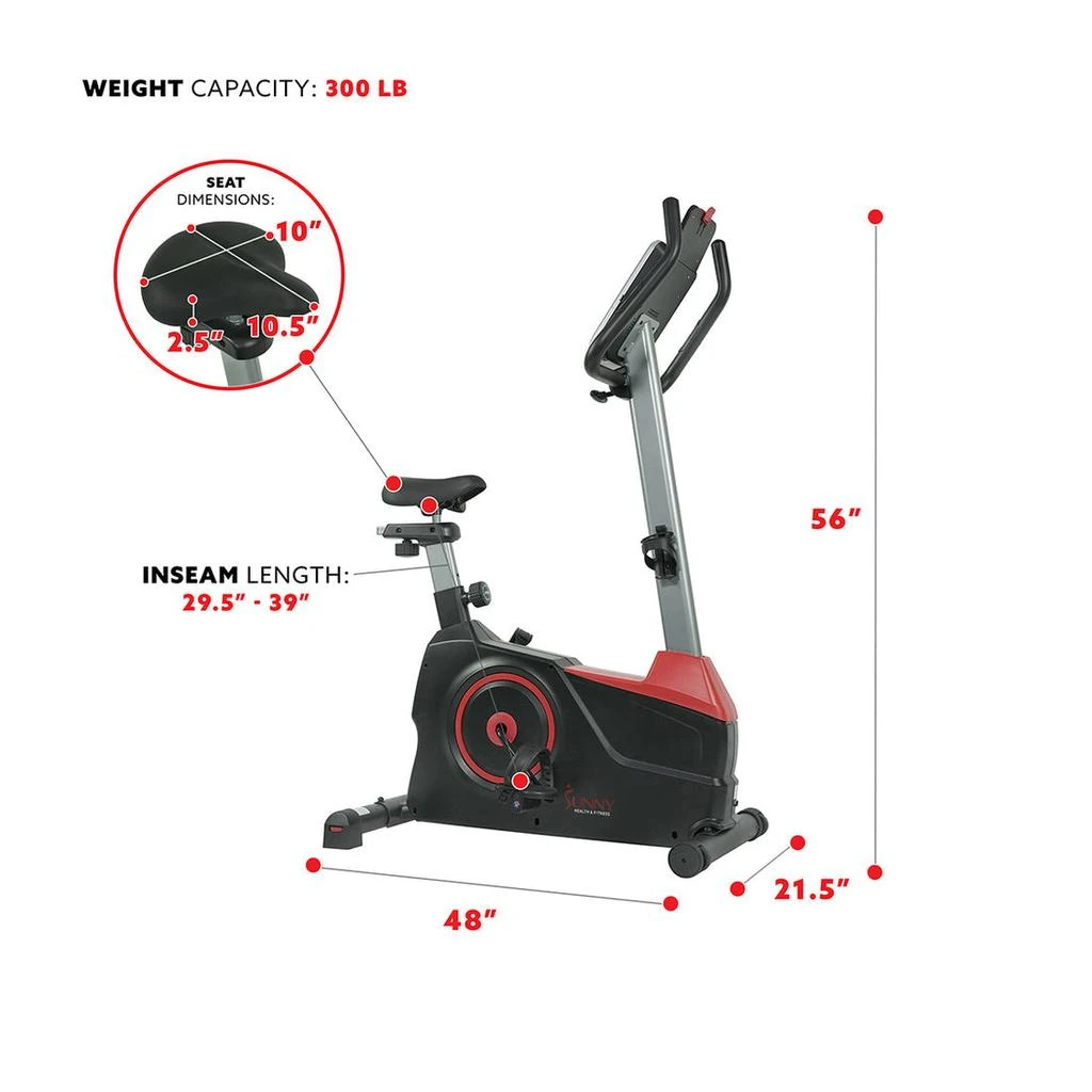 Sunny Health & Fitness Evo-Fit Stationary Upright Bike with 24 Level Electro-Magnetic Resistance 商品