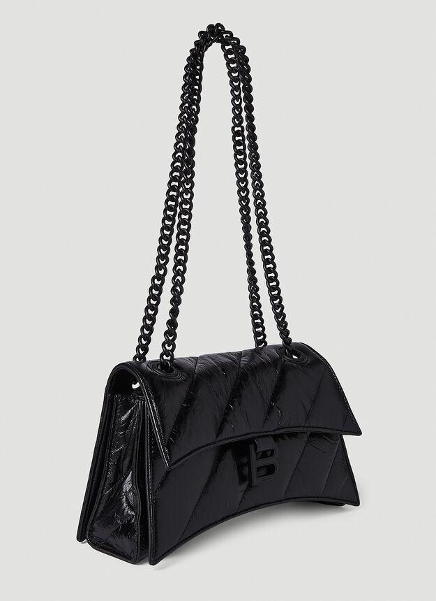 Crush Chain Small Shoulder Bag in Black商品第2张图片规格展示