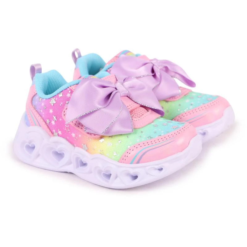商品SKECHERS|Light up hearts bows detailing logo sneakers in rainbow gradient,价格¥393,第1张图片