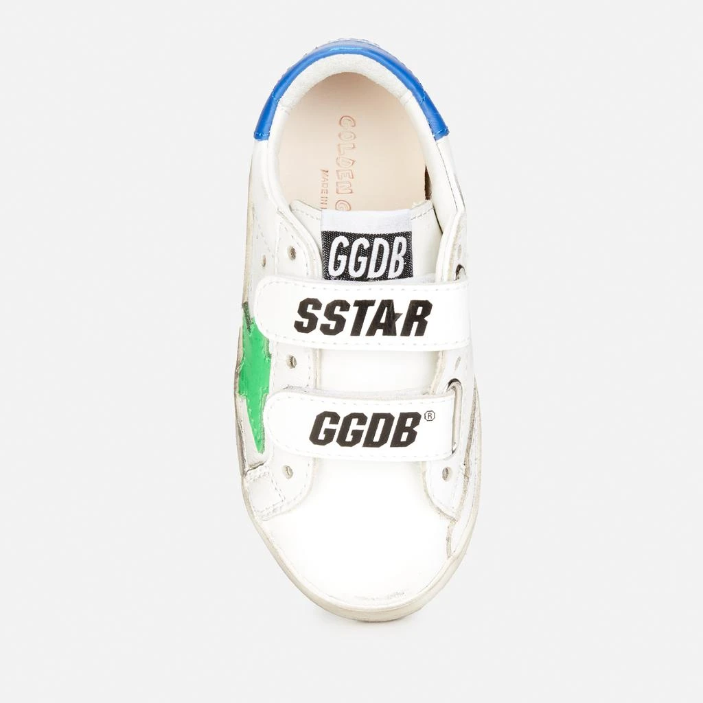 商品Golden Goose|Golden Goose Toddlers' Leather Upper Stripes Star And Heel Signature Foxing Trainers - White/Fluo Green/Blue,价格¥788,第3张图片详细描述