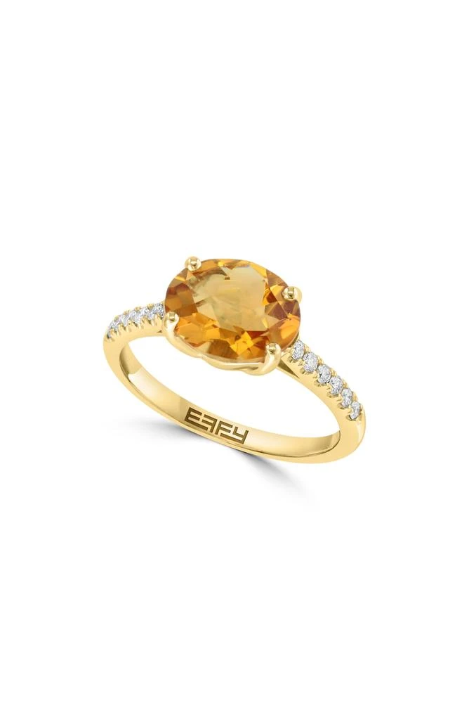 商品Effy|14K Yellow Gold Citrine & Diamond Ring - 0.18ct.,价格¥4686,第1张图片