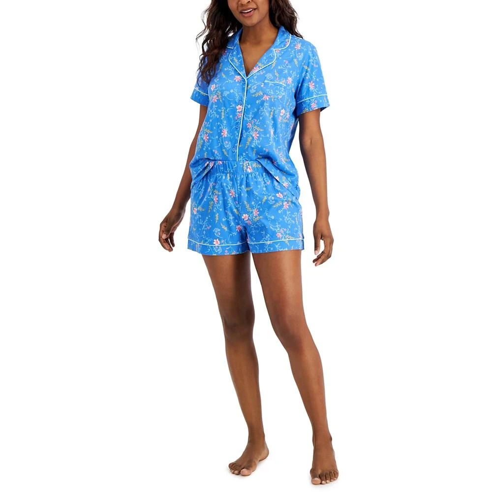 商品Charter Club|Printed Notch Collar Shorts Pajama Set, Created for Macy's,价格¥196,第1张图片