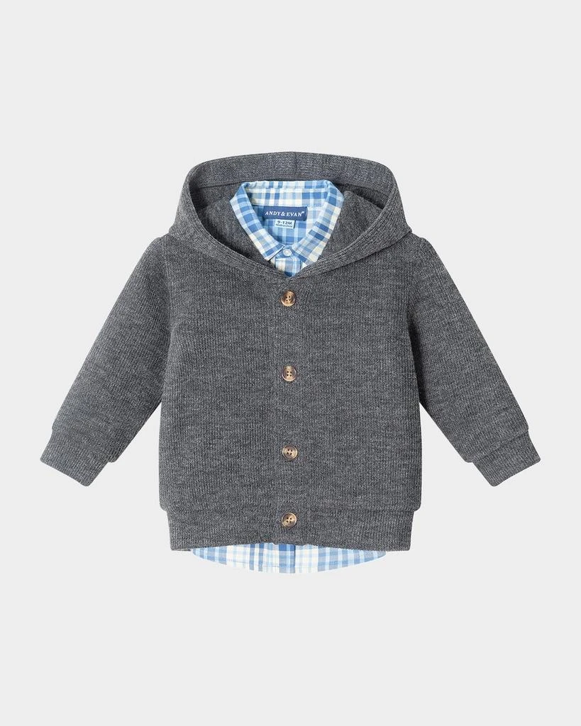 商品Andy & Evan|Boy's Hooded Cardigan & Corduroy Pants Set, Size Newborn-24M,价格¥461,第2张图片详细描述