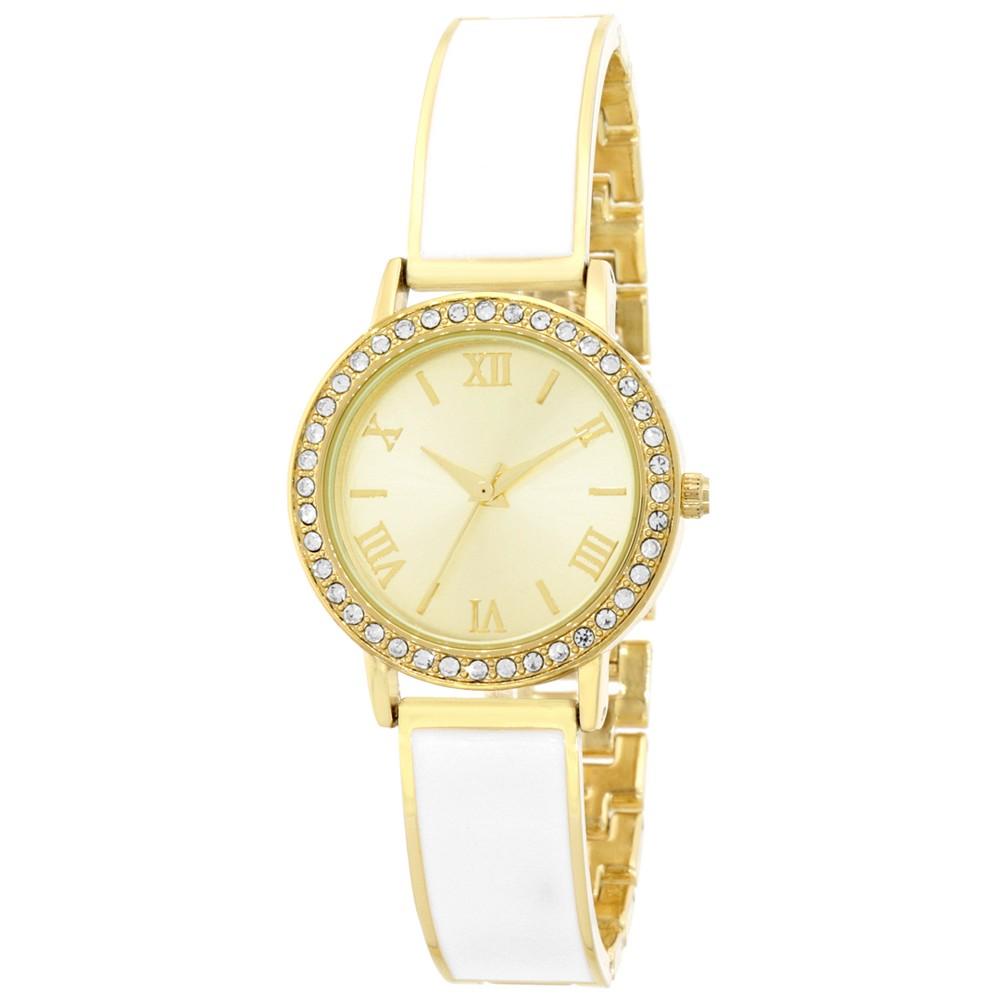 Women's Gold-Tone & White Enamel Bracelet Watch 32mm, Created for Macy's商品第1张图片规格展示