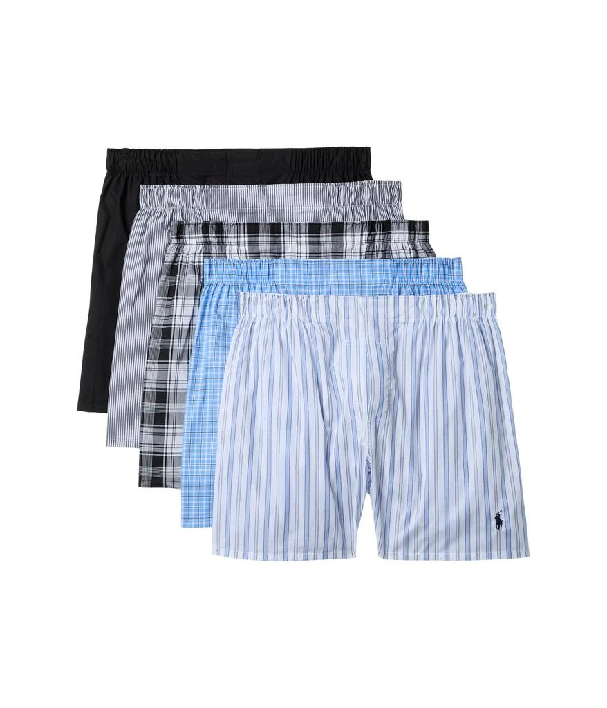 商品Ralph Lauren|5 Pack Classic Fit Woven Boxer,价格¥564,第1张图片详细描述