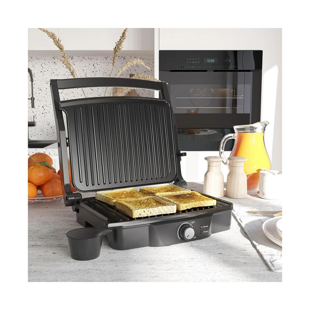 商品HOMCOM|4 Slice Stainless Steel Non-Stick Panini Grill Press Sandwich Maker,价格¥402,第3张图片详细描述
