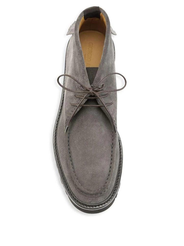 商品Giorgio Armani|Thick Sole Leather Chukka Moccasins,价格¥2937,第4张图片详细描述