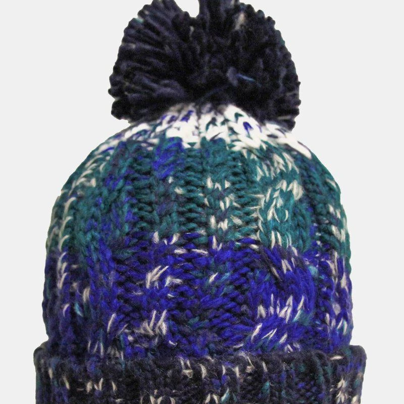 商品Beechfield|Womens/Ladies Corkscrew Pom Pom Beanie Alpine Blues ONE SIZE,价格¥100,第2张图片详细描述